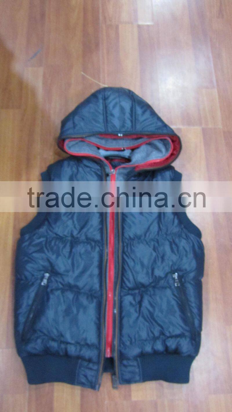 mens hood sleeveless jacket wholesaler