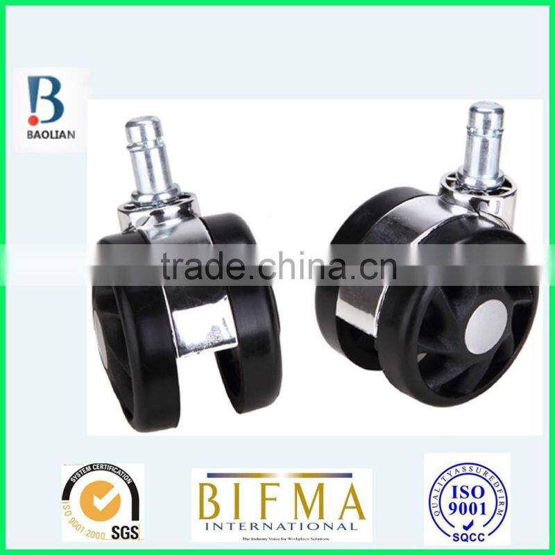 BL swivel electroplated 2.5 inch nylon furniture or medical caster wheels with steel grip ring