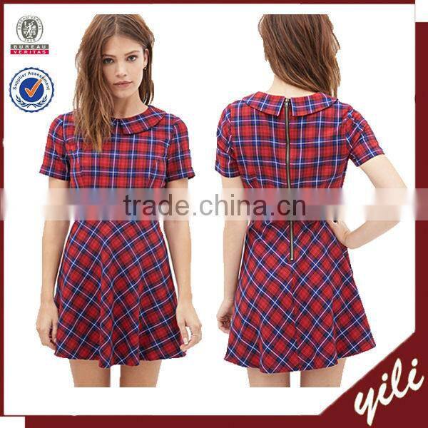 2016 S/S short sleeve red clor spring women new dresses
