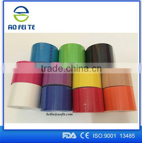 Aofeite High Quality Sports Cotton Elastic Bandage Medical Device Kinesiology Therapeutic Tape