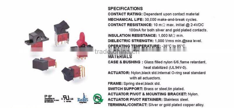 Sealed Miniature Rocker & Paddle Switches