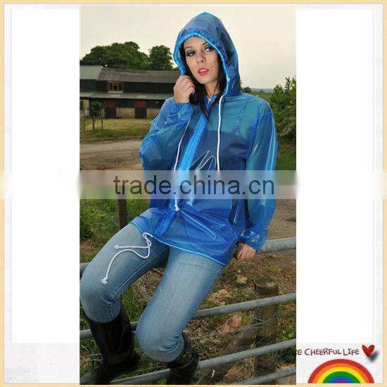 sex and women hooded PVC raincoat