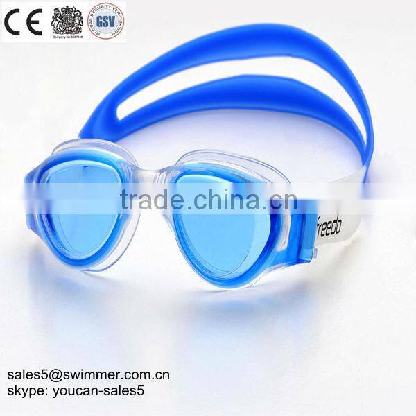 Racing swimming goggles with mirror coated lens