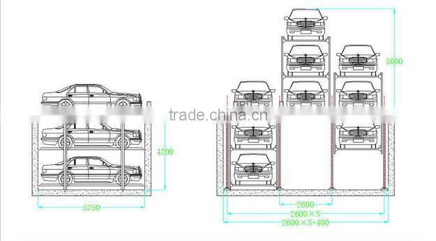 2 level mechanical double parking car lift