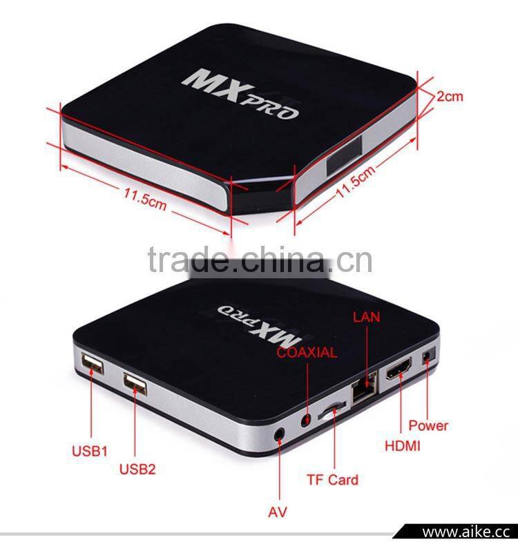 New Arrival MX Pro Android 4.4.2 Android TV Box Amlogic S805 A9 Quad Core 1G/8GB WIFI 1080P Smart TV Box Faster Than CS918