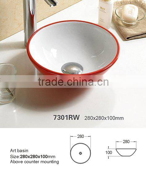 Popular Table Top Bathroom Basin without Overfall Gap
