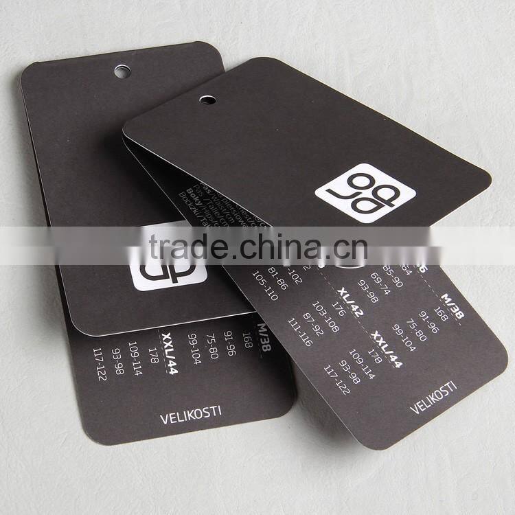 Paper hangtag with size for driving overcoat