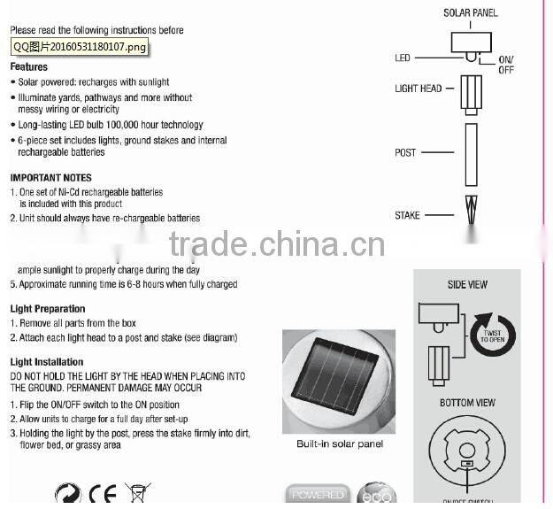 RGB LED solar garden light