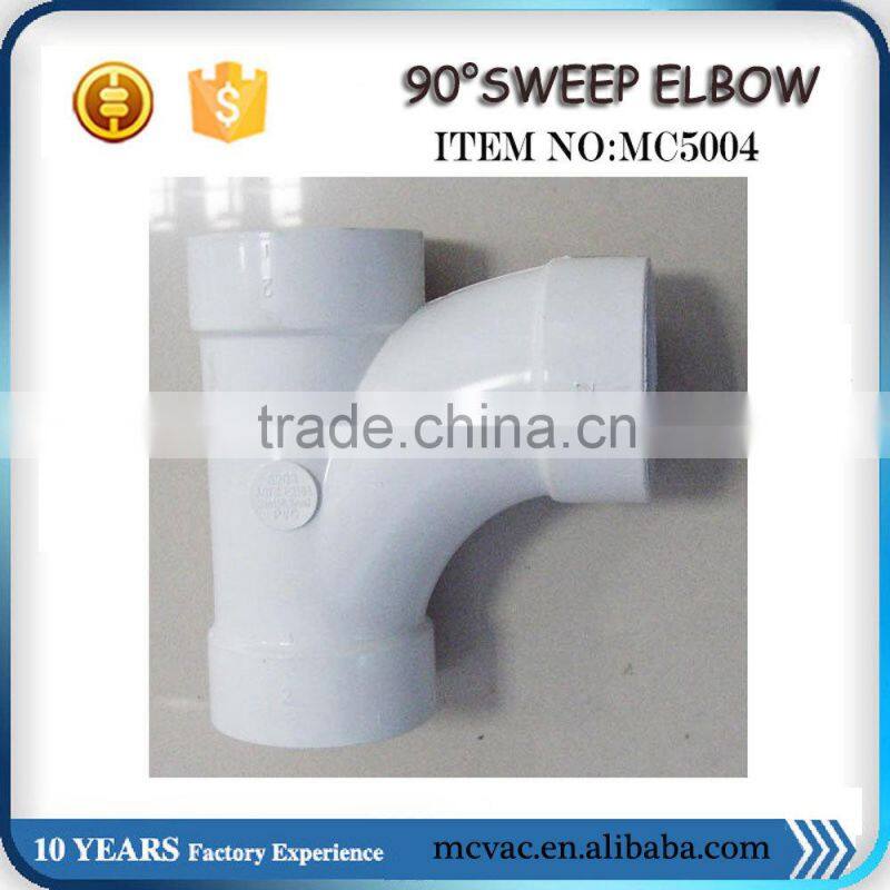 90 Sweep elbow PVC vacuum cleaner hose pipe