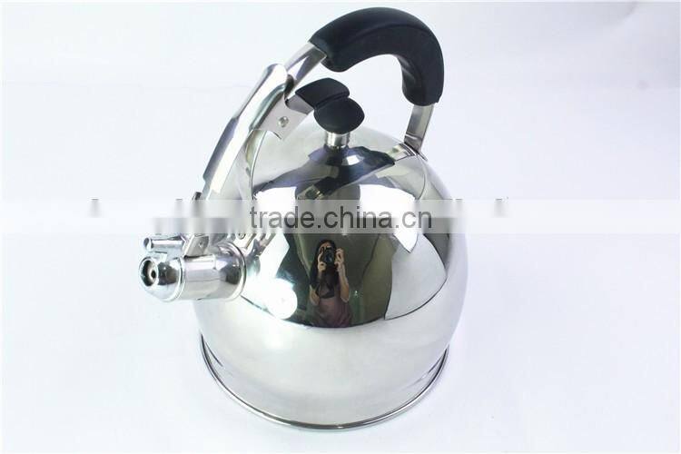 3.0L mirror finished stainless steel whistling tea kettle