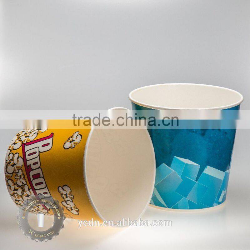 24oz disposable custom printed paper popcorn cup