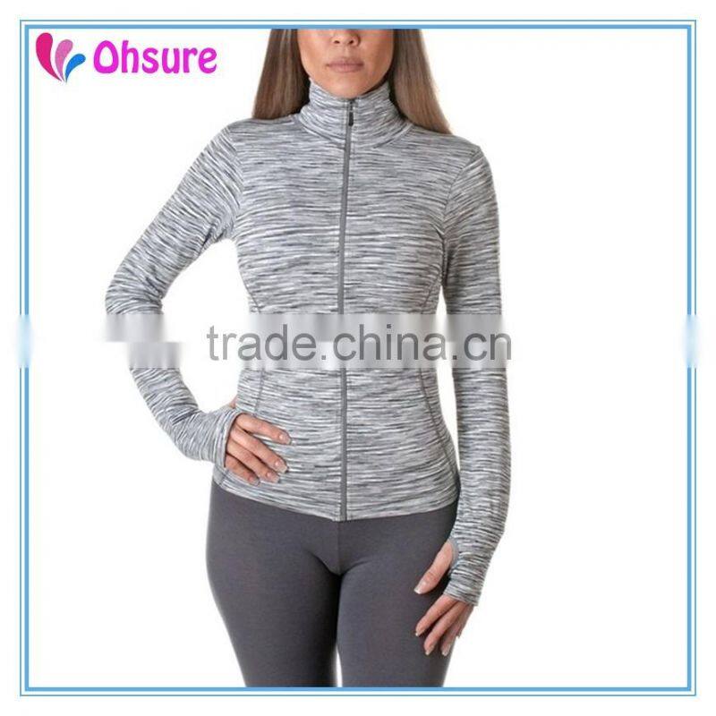 slim fit running jacket yoga coat womens polyester gym jacket