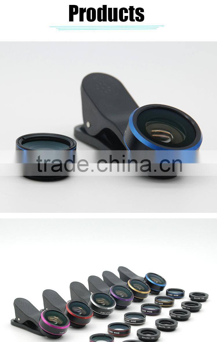 Europe and America hot selling anti-slip clip 198 degree fisheye lens mobile phone camera lens for iPhone Samsung HTC LG Huawei