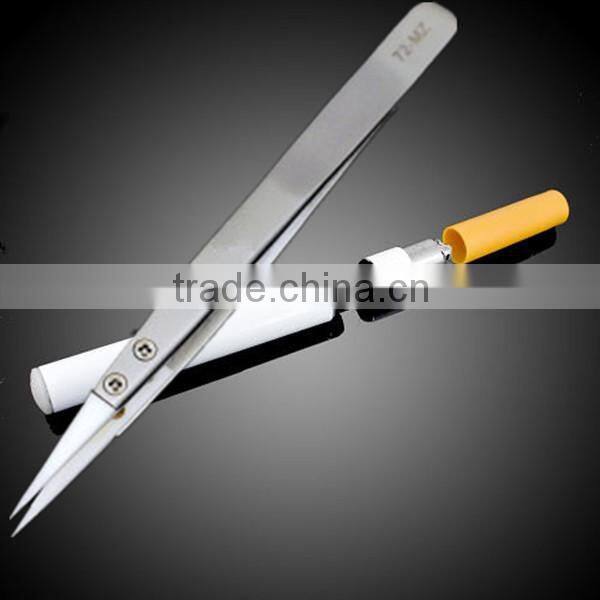 stainless steel handle Fine Point Curved Straight Tips Tweezers/ stainless Tweezers