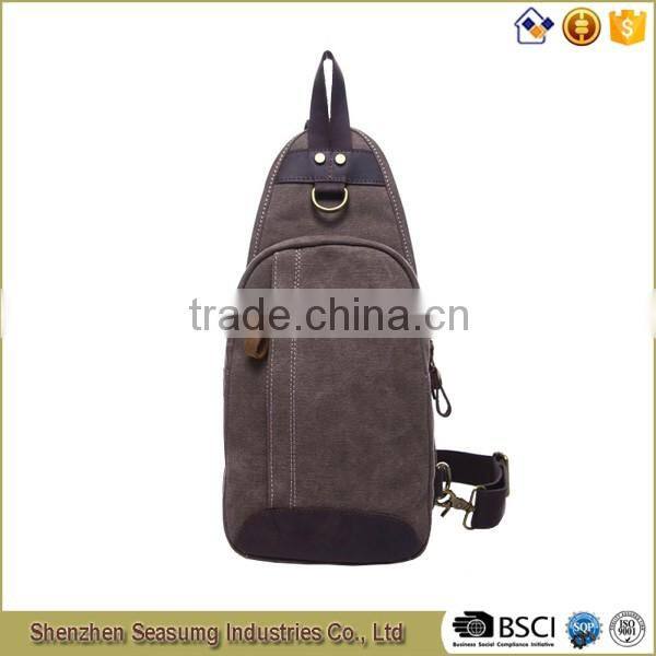 High Desity Washing Canvas Day Backpack Sling Bag