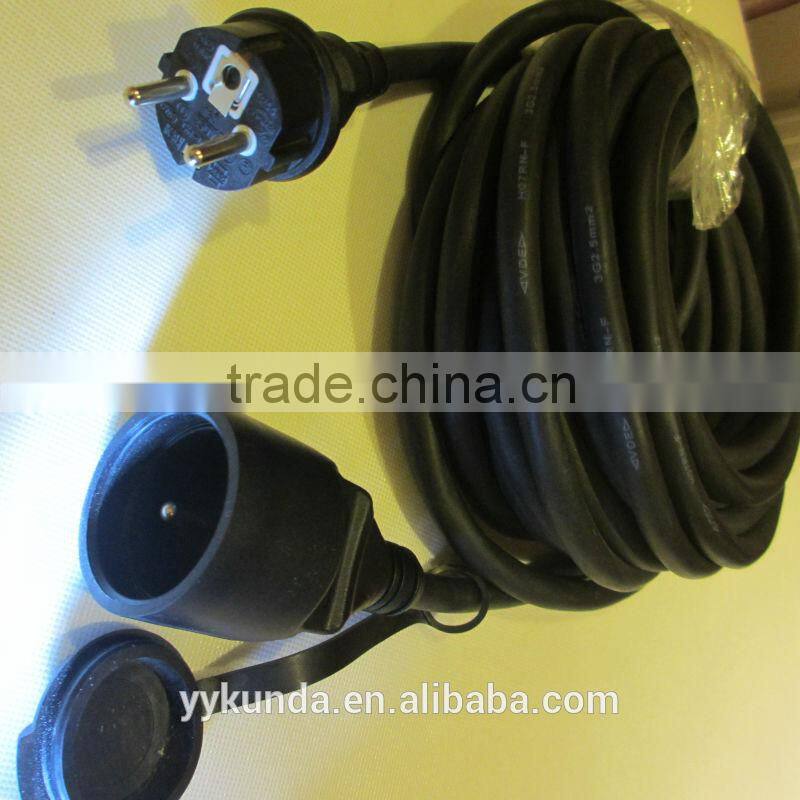 extension power cables, IP44 waterproof extension cable, europe schuko cables