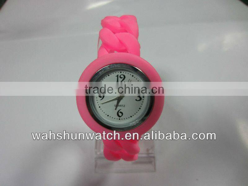 2013 hot sale promotion item silicone braid twisted watch
