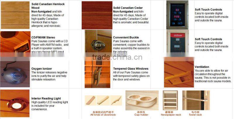 5 person Luxury infrared sauna carbon heater