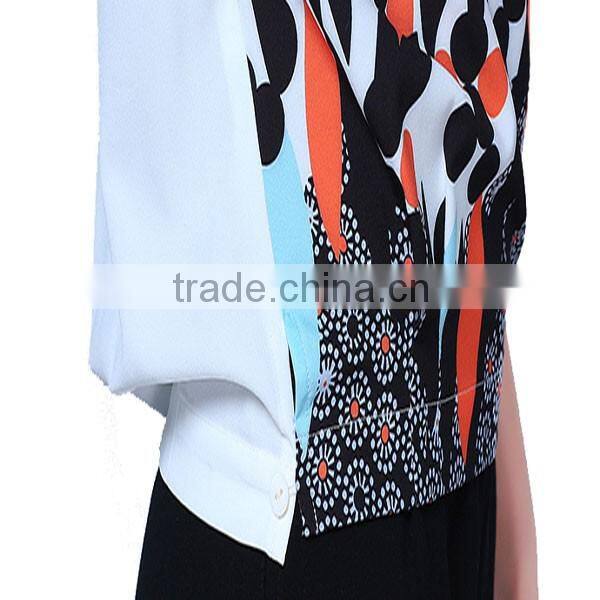 summer fashion printed women short sleeve hollow lace t-shirt