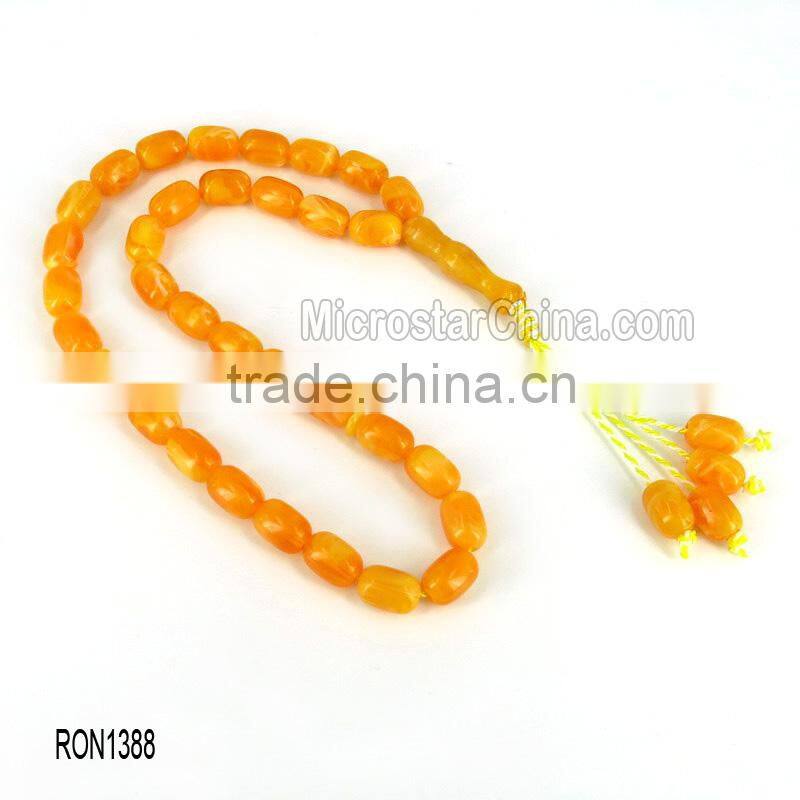 Cherry amber color 33pcs Islamic Prayer Beads Misbaha Rosary Tesbih misbaha