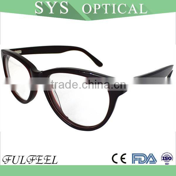 Lady simple style best quality cat shape acetate eyeglasses frame 2015