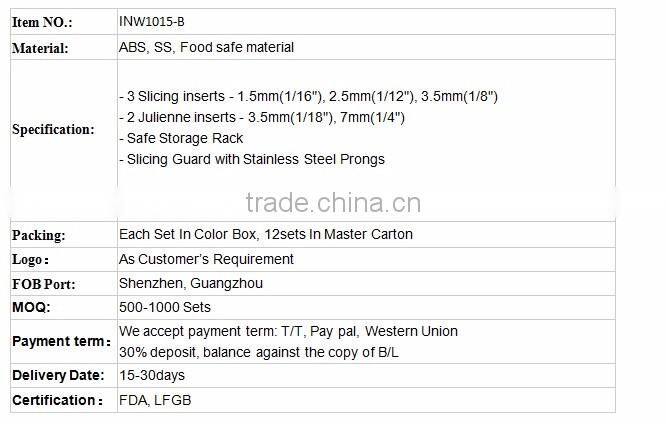 Premium V Blade Stainless Steel Mandoline Food Slicer, Cutter & Julienne Slicer Includes 5 Different Inserts