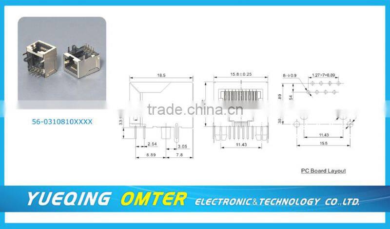 Black Color Network Wall Socket For Project