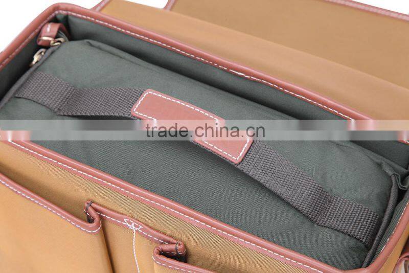 BinSing Polyester with Leather trim Dslr Camera M Shoulder bag