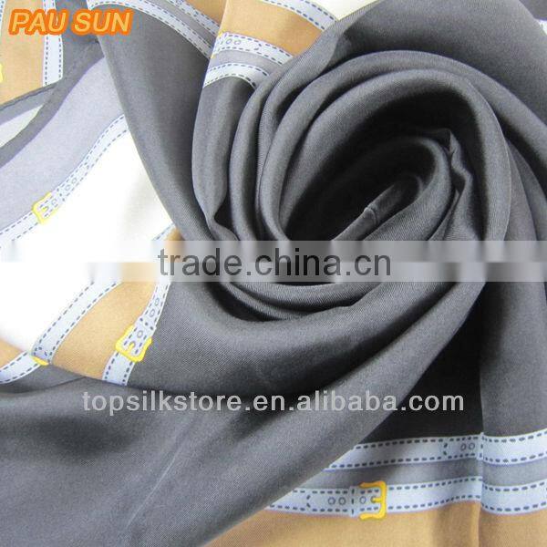 silk twill paisley square scarf customed