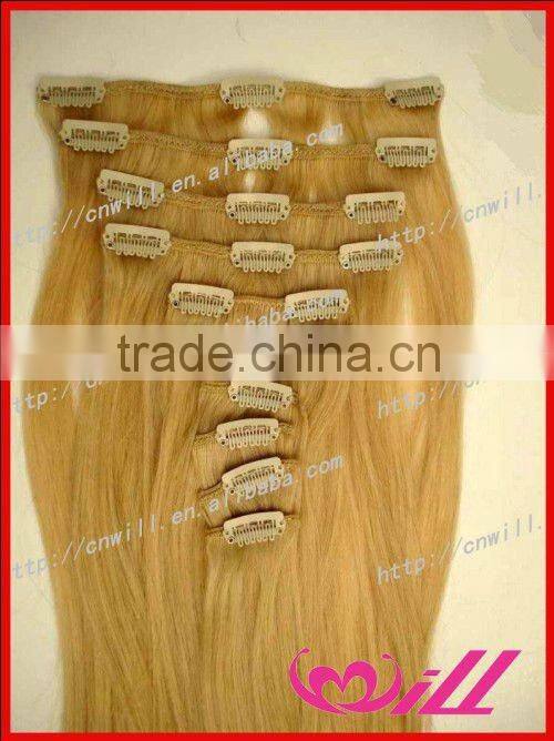 24 inch clip on hair extension clip on indian hair extensions