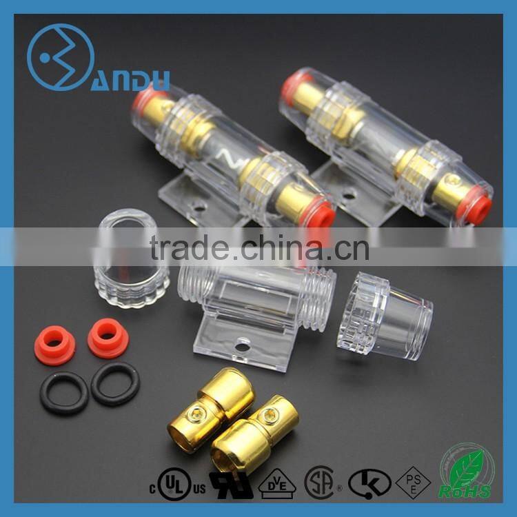 Audio fuse and fuse holder golden plated 10*38mm glass fuse