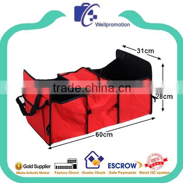 Foldable Insulated Car Trunk Storage Organizer With Cooler Compartment