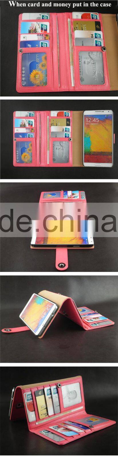 Multifuntional leather wallet cell phone accessory for samaung women pink low price china mobile phone cover
