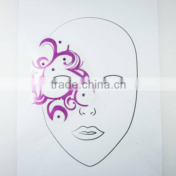 Custom sparkling clown eyelid sticker rhinestone eye tattoo sticker makeup eye sticker factory