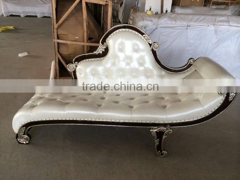 Luxury white chaise lounge bedroom furniture, antique furniture supplier