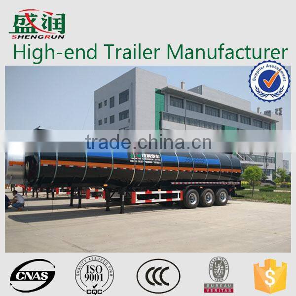 Best selling 3 axles 50cbm carbon steel petrol liquid tanker transporter trailer / fuel oil liquid tank semi trailer for sale