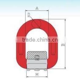 G80 Drop forged alloy steel D-ring, Pivoting D link