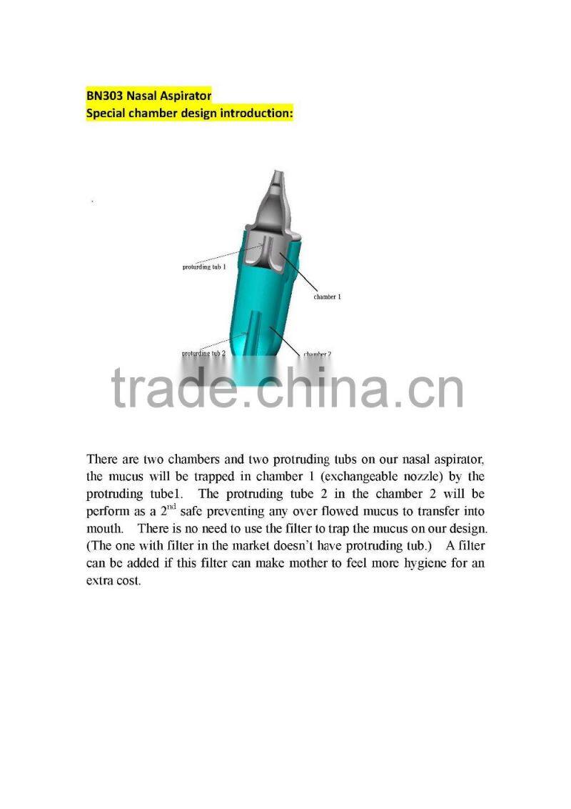 Newest Soft silicone baby vacuum nasal aspirator