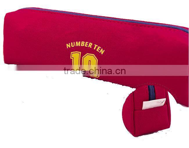 Yellow colour canvas pencil case pouch