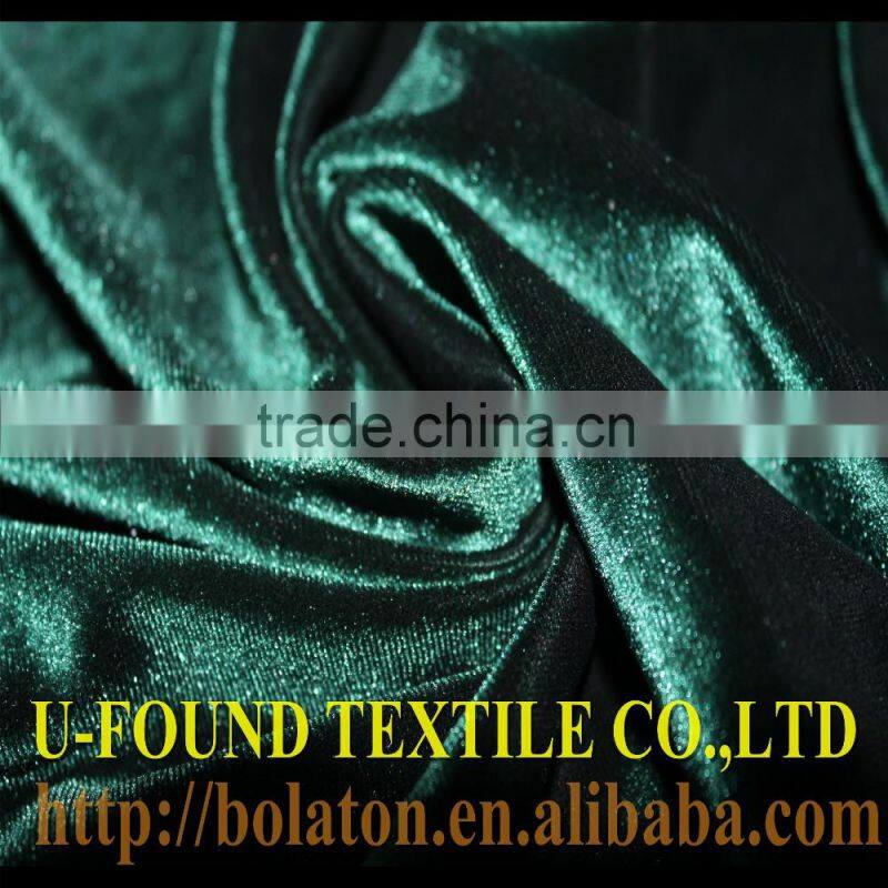 HIGH QUALITY 100% POLYESTER SPANDEX VELVELT FOR EVENING DRESS