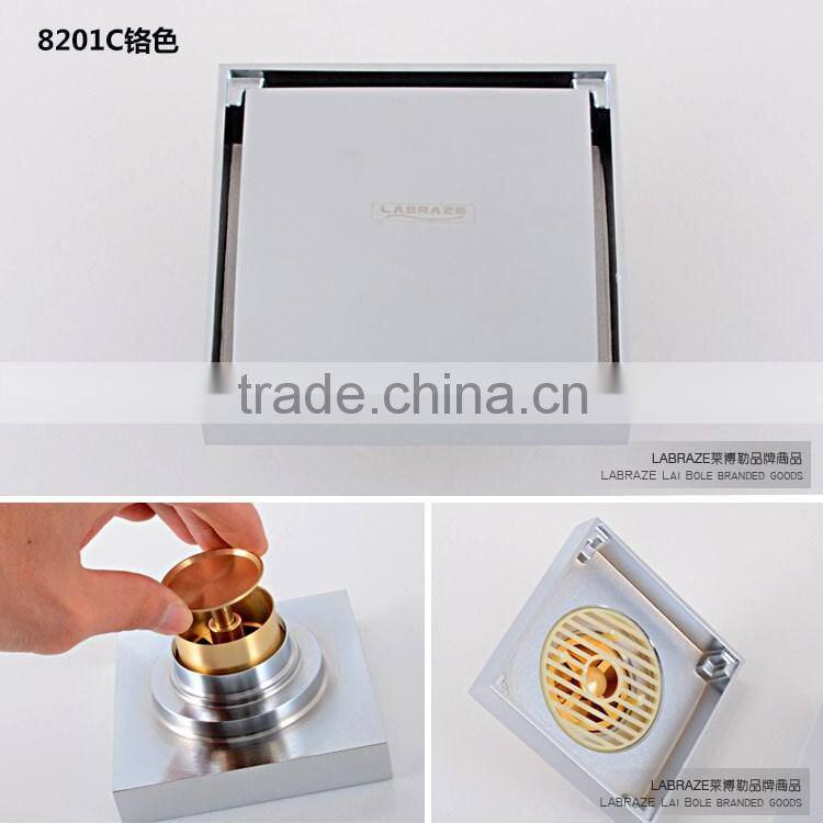 LABRAZE LE8201C bathroom/kitchen brass floor drains with chrome plating