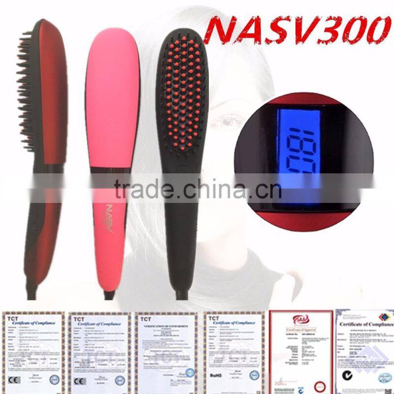 100% original Lcd Hair straightener brush Comb