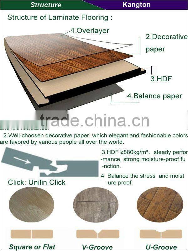 8.3mm EIR Walnut hdf Laminate Flooring click laminated flooring