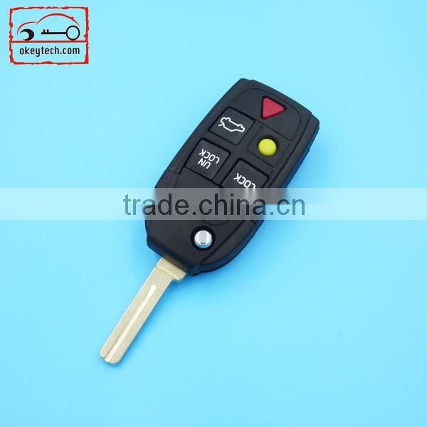 High Quatity Volvo flip remote key shell Car Key Volvo flip 5 button remote key shell