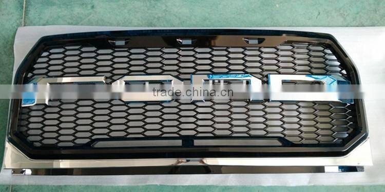GRILL COVER BLACK OR SILVERY WITH WORDS 1 Pcs ABS Chrome For F150 (F-150) 2015 Accessories