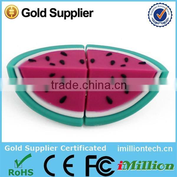 watermelon shape novelty cheap wholesale 2.0 usb flash drive/customized PVC usb, food USB ,