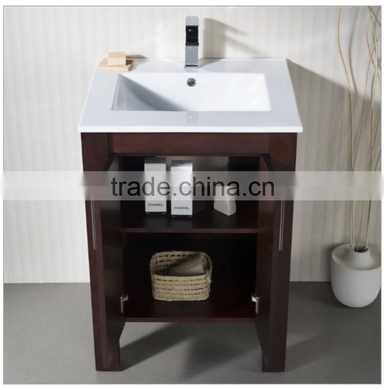 dark cherry solid wood bathroom furniture with mirror