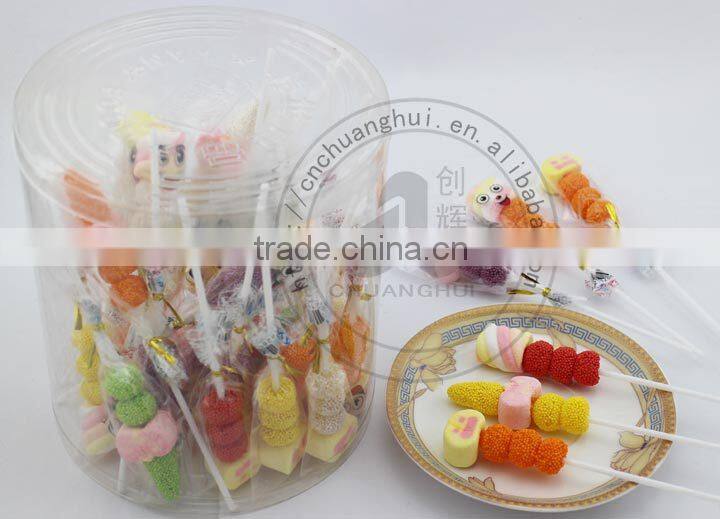 Halal Soft Gummy Candy and Marshmallow Lollipop, Gelatin Candy Lollipop