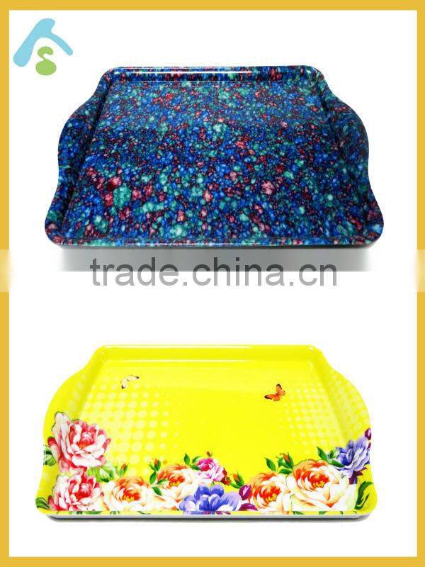 Modern melamine square dinner plate with printing