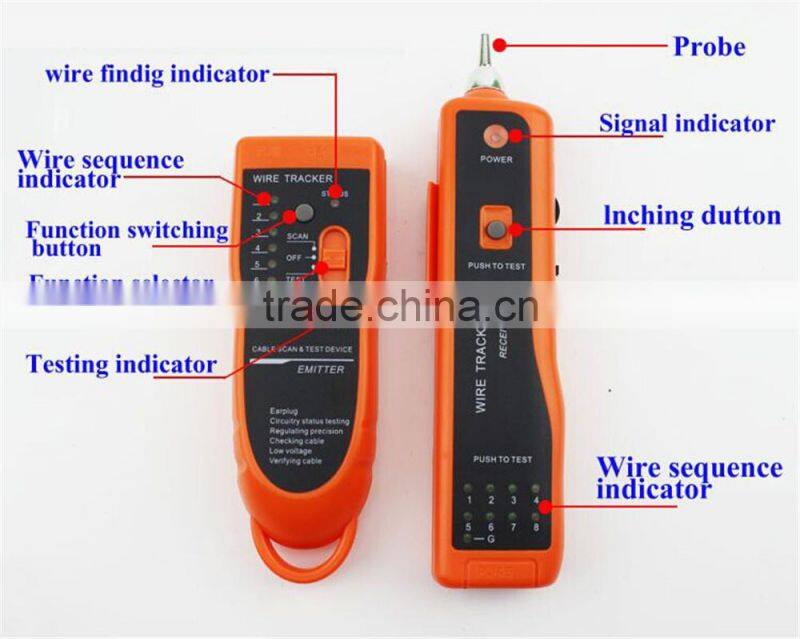2016 High Quality RJ11 RJ45 Cat5 Cat6 Telephone Wire Tracker Tracer Toner Ethernet LAN Network Cable Tester Detector Line Finder